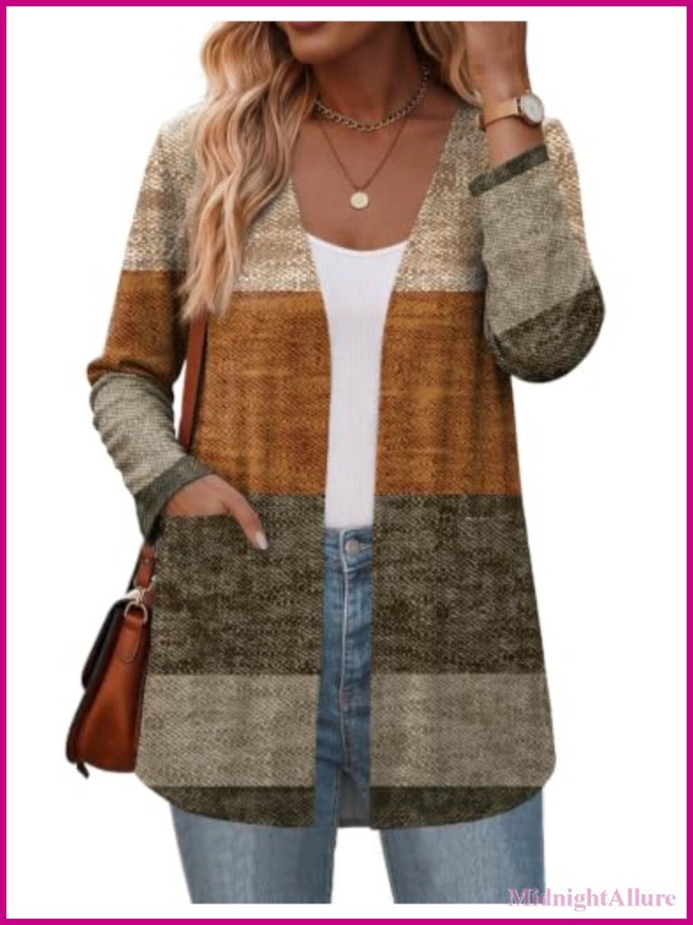 Lightweight Open Front Cardigan Sweater Long Sleeve Loose Fit